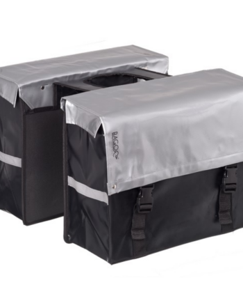 Dobbelt Cykeltaske i Sølv og Sort - 46l fra Bagoo