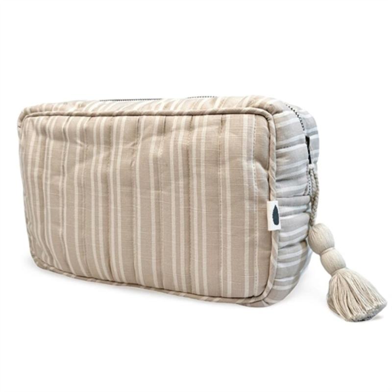 Toilettaske i Beige Striber fra Pine Cone