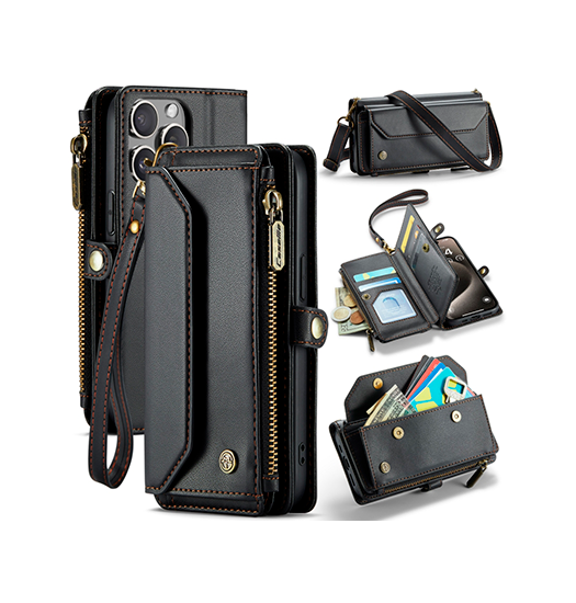 iPhone Pro Caseme RFID Læder Etui – Sort Tilbud!