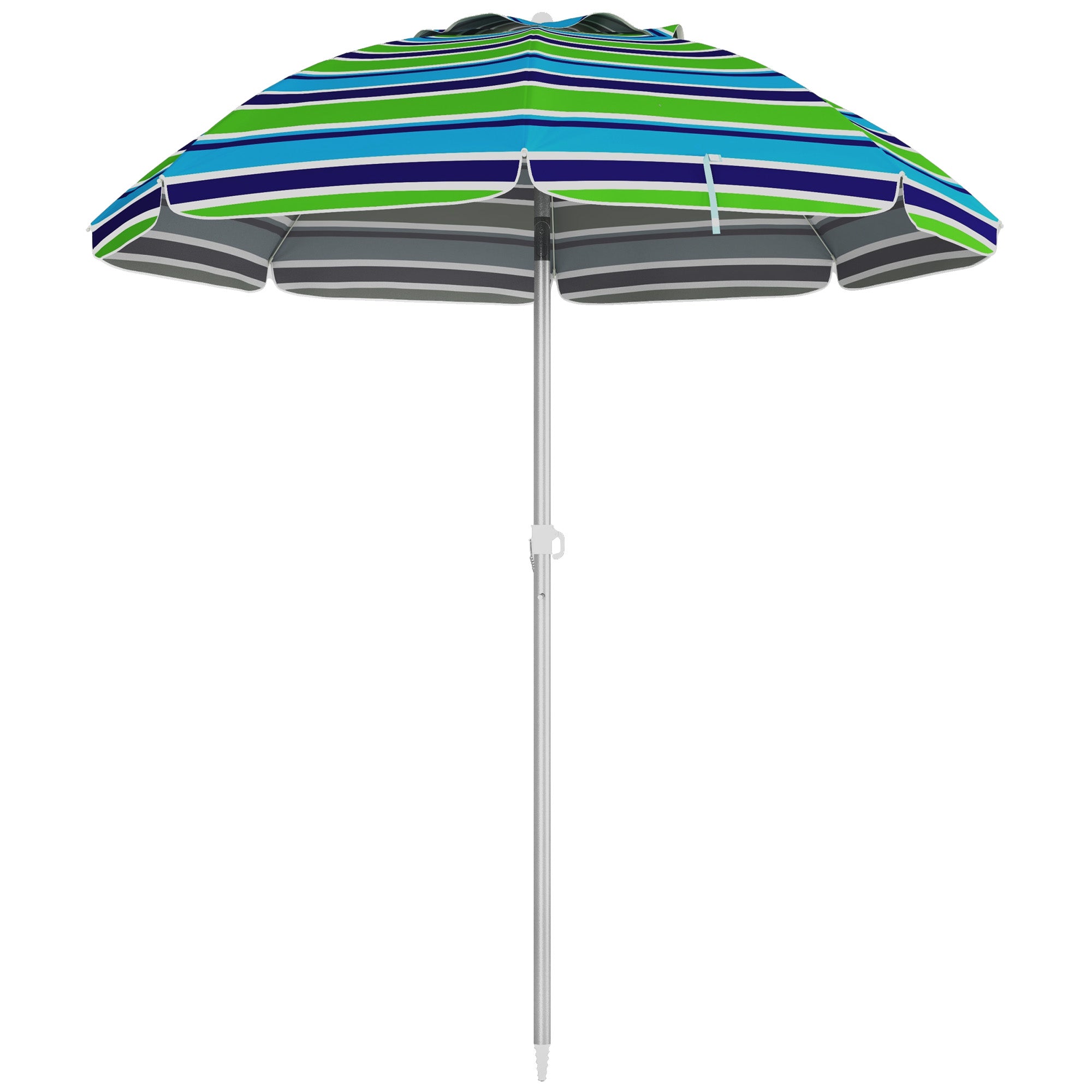 Strandparasol Ø178 Uv40 Vindtæt Stabil Højdejusterbar Strandparasol Med Vippefunktion Ventilation Taske Flerfarvet
