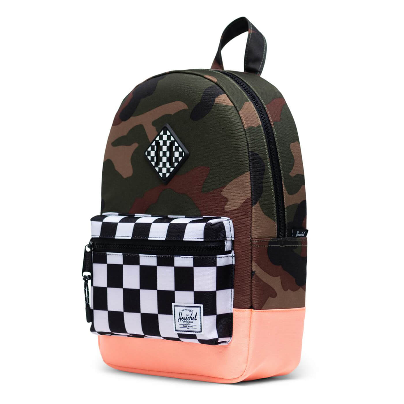 Herschel Heritage Rygsæk Youth Woodland Camo Sort Hvid Check Hvid Unisex One Size