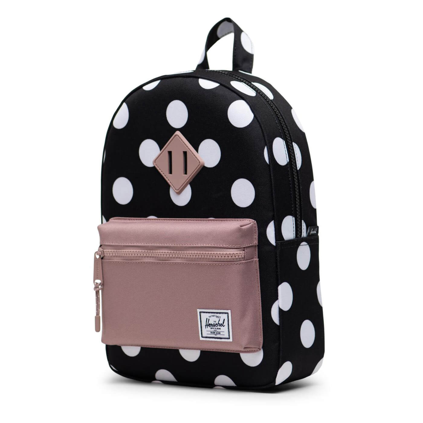 Herschel Heritage Rygsæk Youth Polka Dot Sort And White Ash Rose Sort Unisex One Size