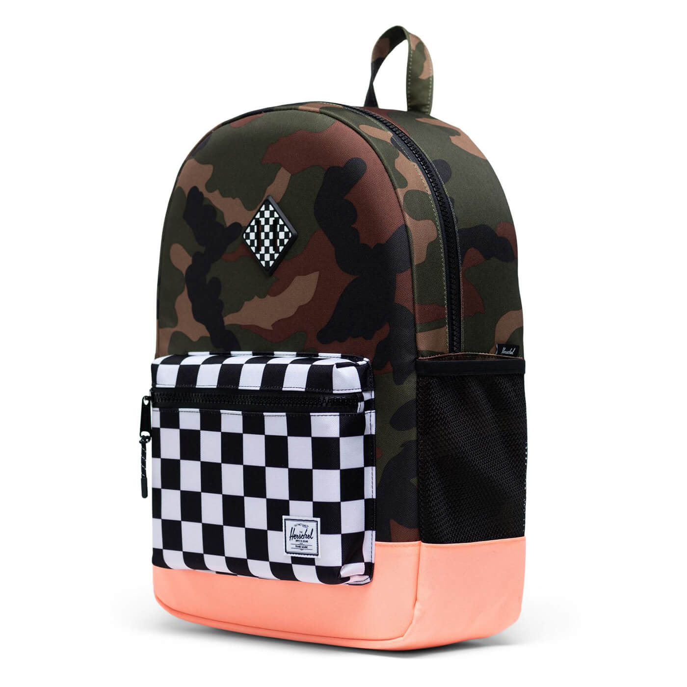 Herschel Heritage Rygsæk Youth Woodland Camo Sort Hvid Check 20l Hvid Unisex 20L