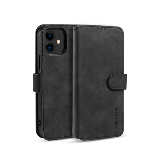 Iphone Mini Mingamptrade Classical Læder Etui Taske Pung Sort Sort