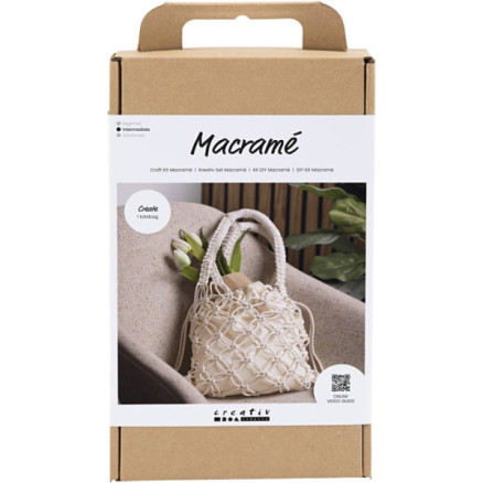 Diy Kit Macram Taske Hvid Hvid