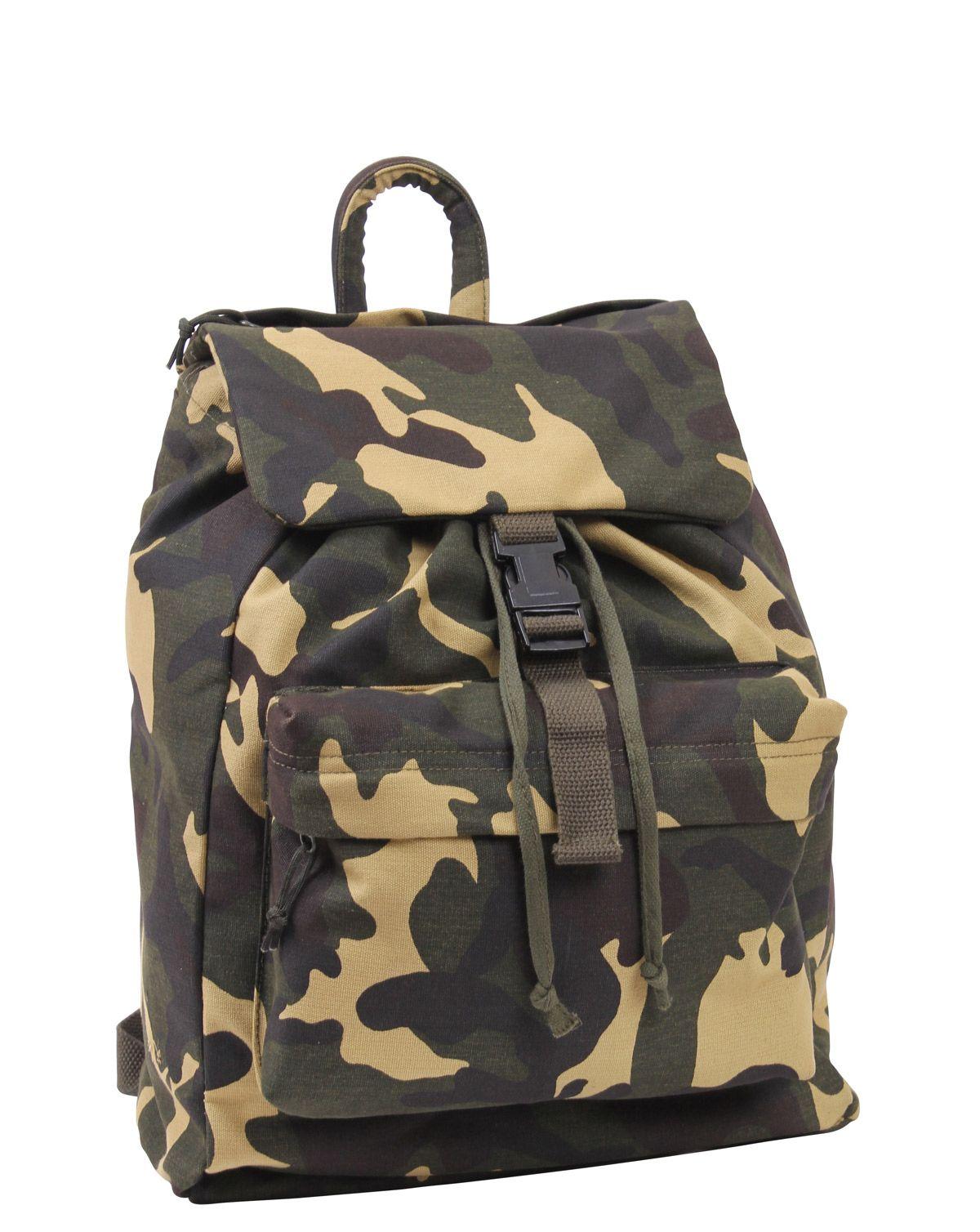 Rothco Canvas Day Pak Rygsæk 33l Woodland Woodland Unisex One Size