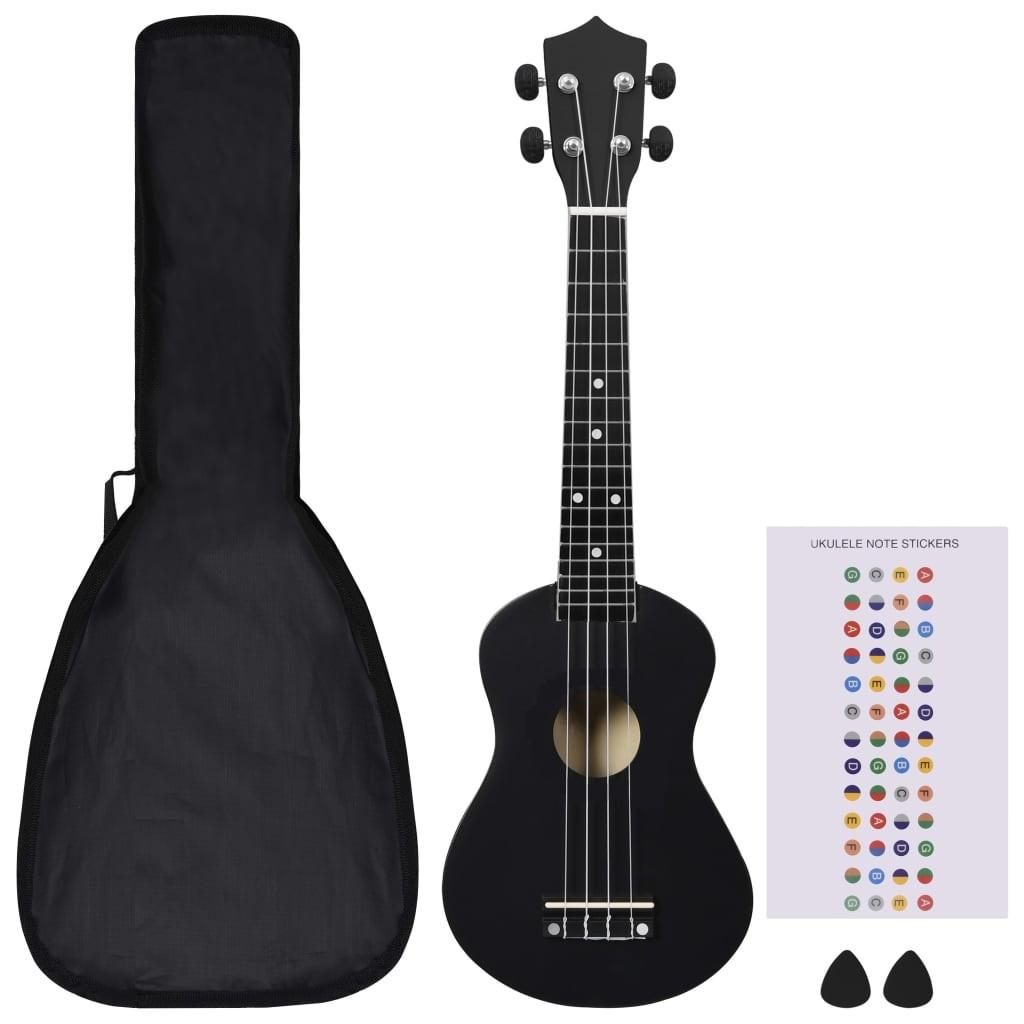 Ukulelesæt Til Børn  Med Taske Sort Sort