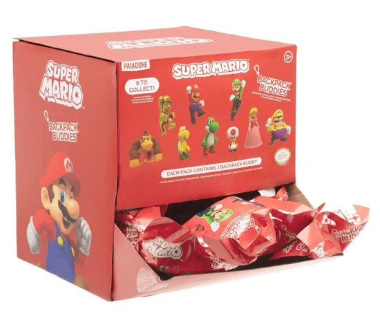 Super Mario Backpack Buddies Cdu 24pcs Geekd