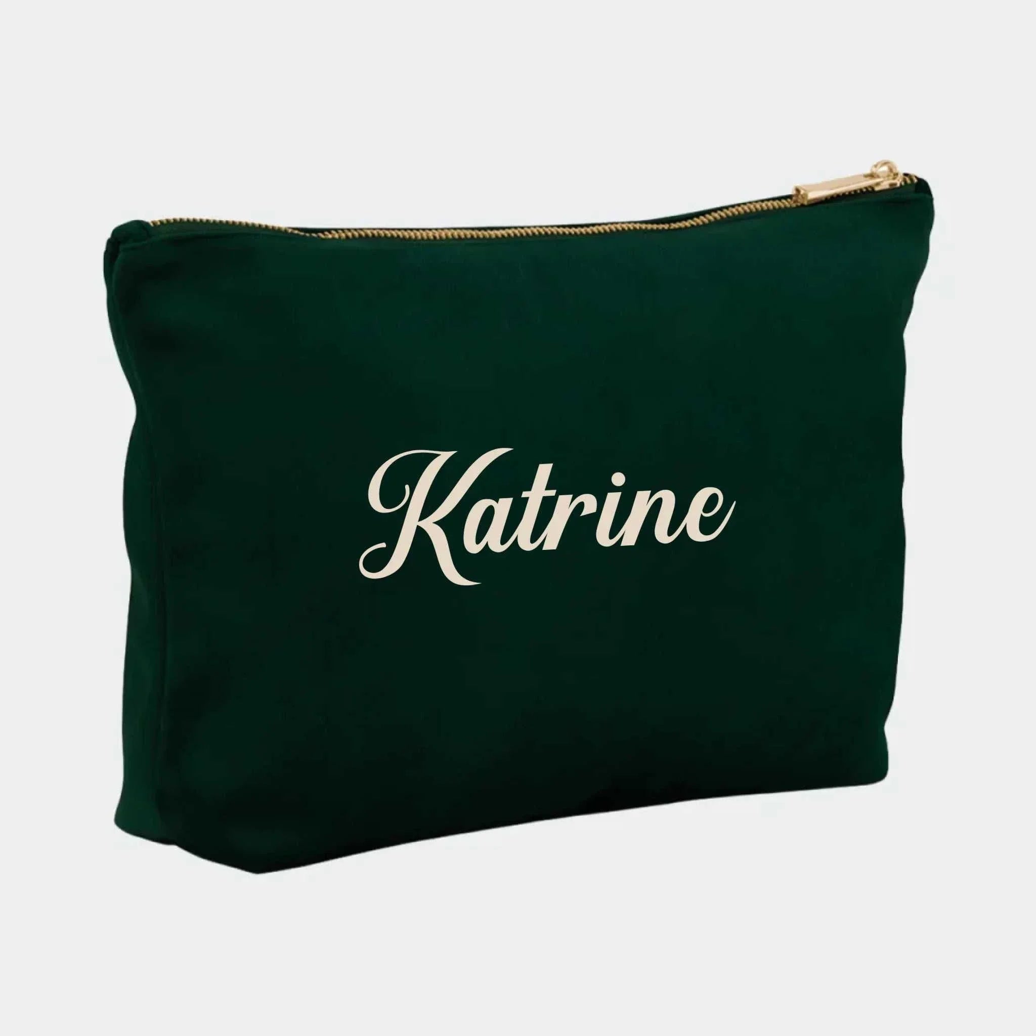 Stor Velour Accessory Taske Mørkegrøn Stor Accessory Taske Mørkegrøn Grøn