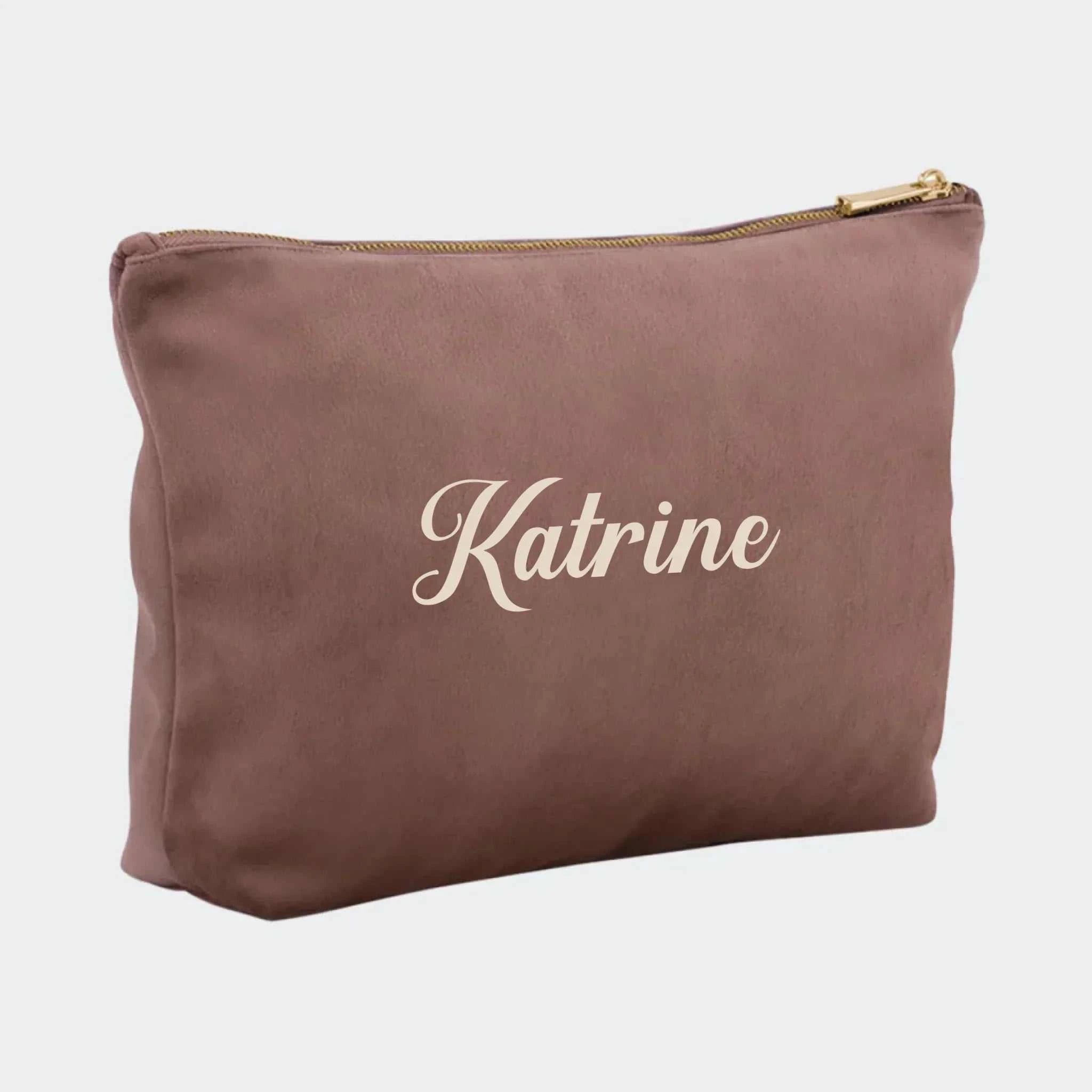 Stor Velour Accessory Taske Rose Stor Velour Accessory Taske Rose