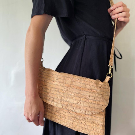 Kork Skuldertaske Rito Krea Taske Syopskrift 30x22cm