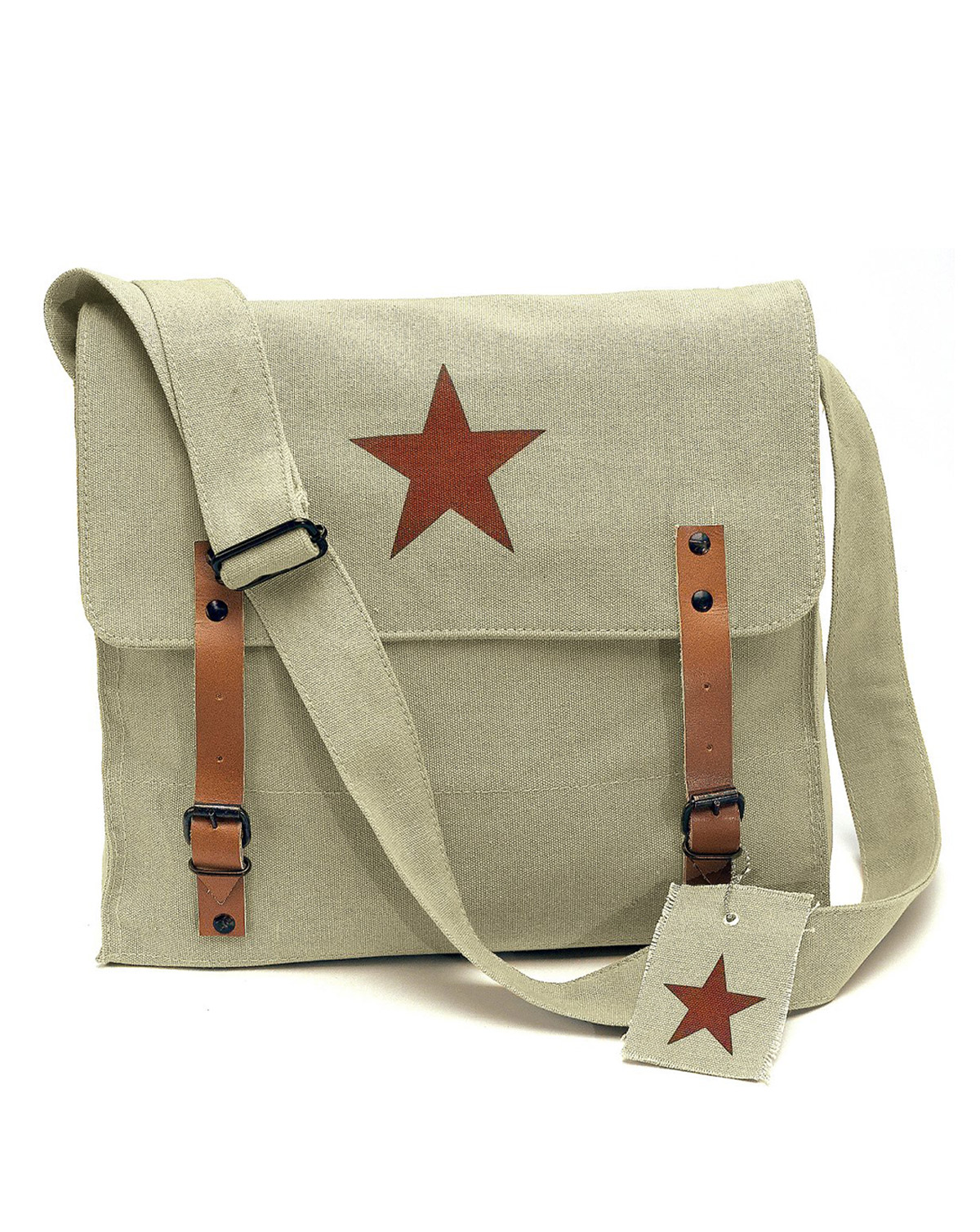 Rothco Vintage Medic Taske Khaki With Brun Red Star One Size Khaki With Red Unisex One Size