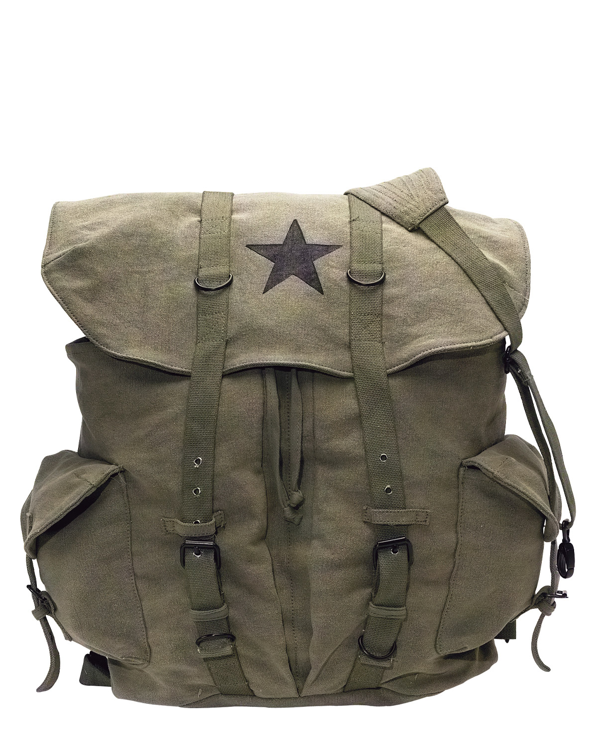 Rothco Vintage Canvas Rygsæk Stjerne 25l Oliven One Size Olive Unisex One Size