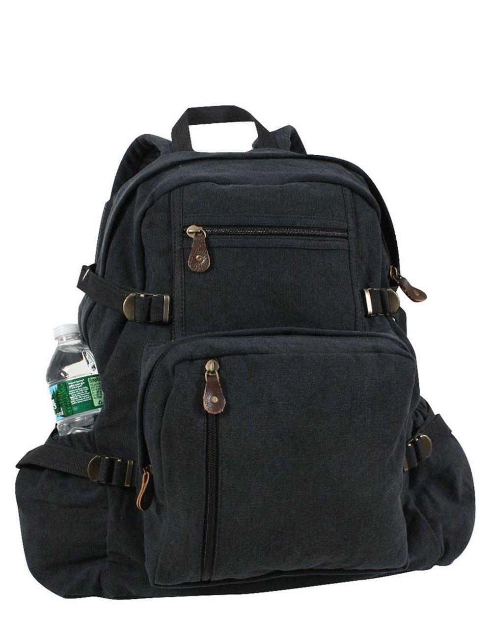 Rothco Jumbo Vintage Rygsæk 25l Sort One Size Sort Unisex One Size