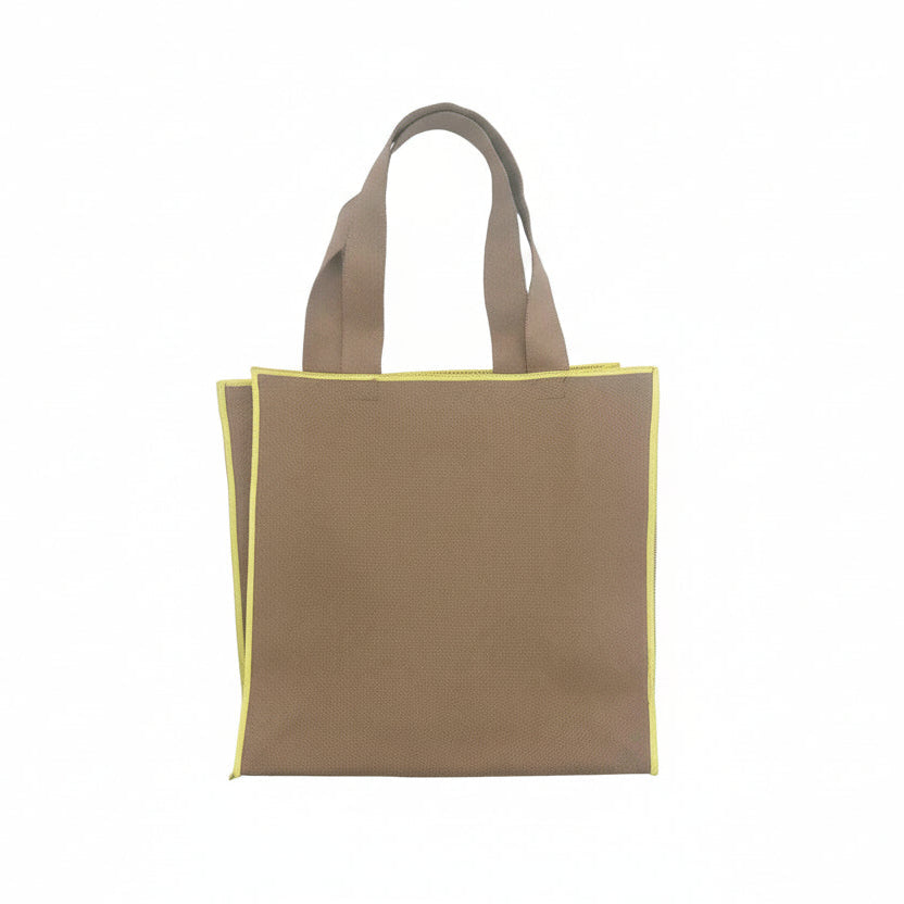 Taske Two Tone Tote Bag Brown Creme Red, Blue, Beig