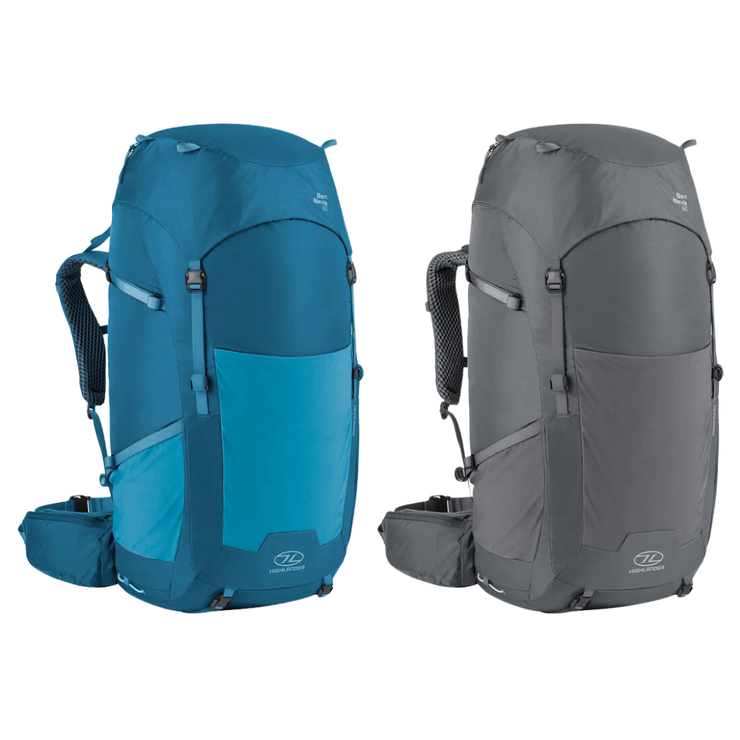 Highlander Ben Nevis 60L Rygsæk Blå|Grå - Fantastisk Tilbud!