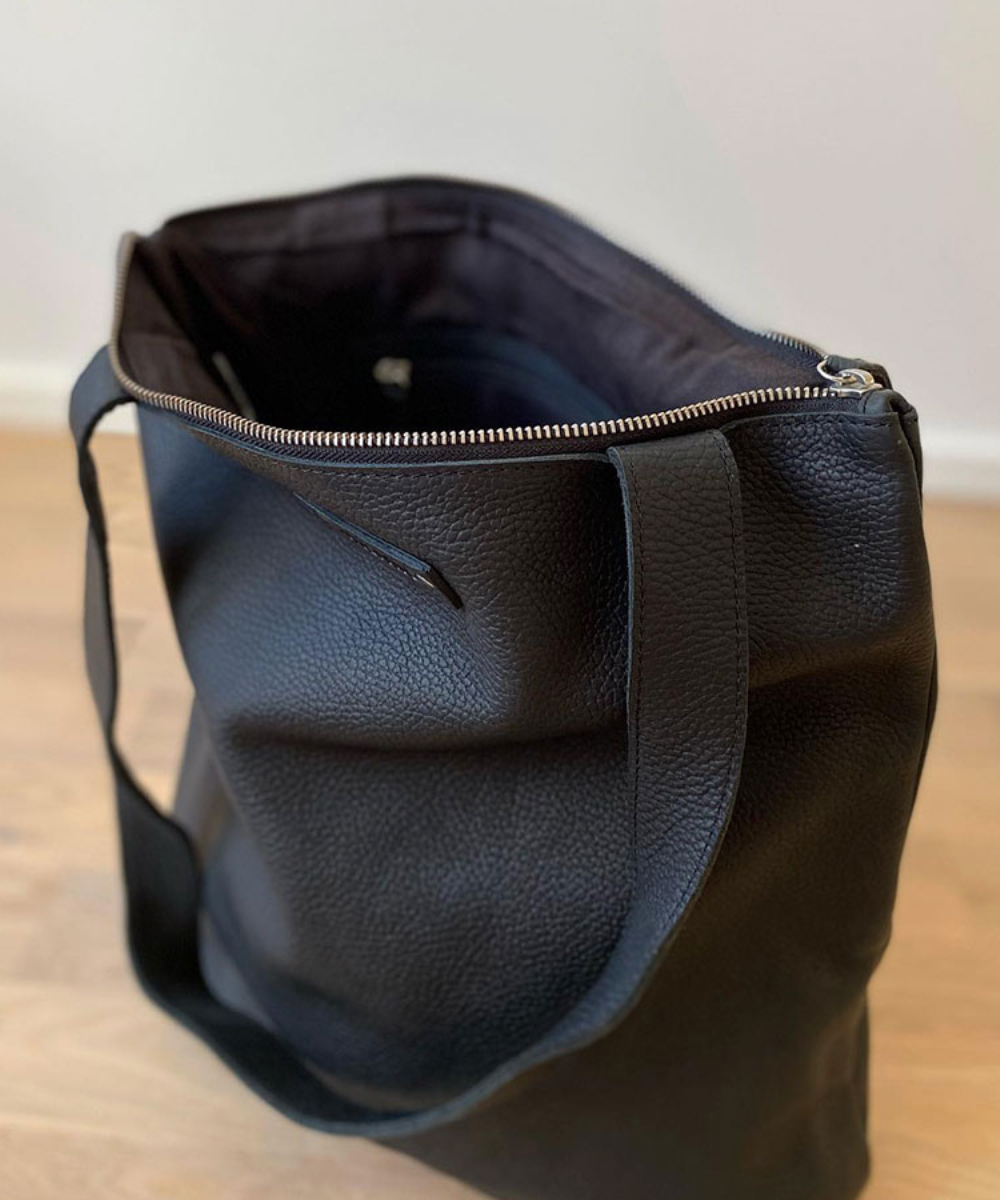 Shopper Taske Læder Sort Mabul Sort