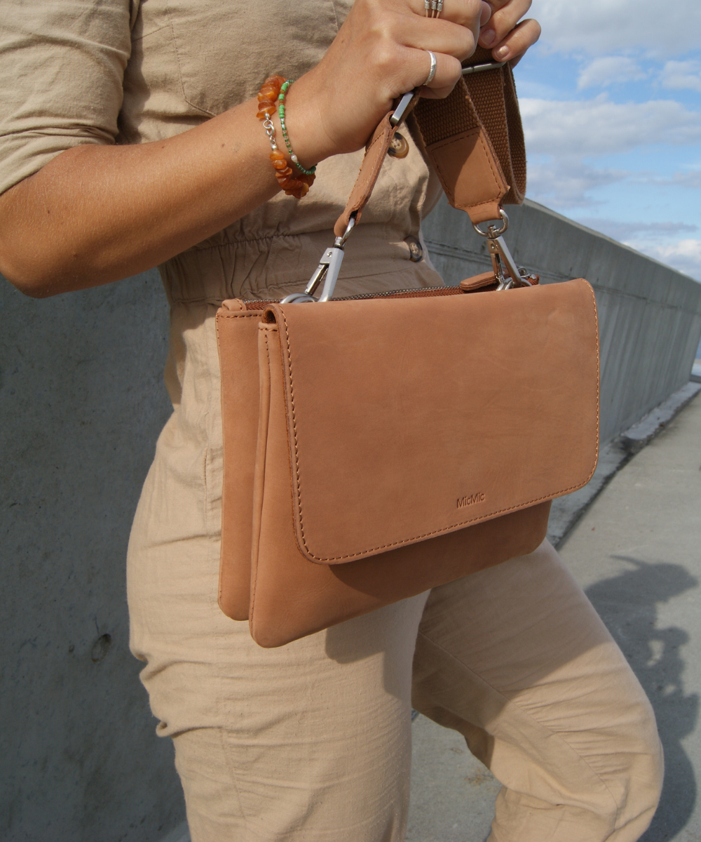 Clutch Taske  Crossover Taske Læder Brun Mirissa