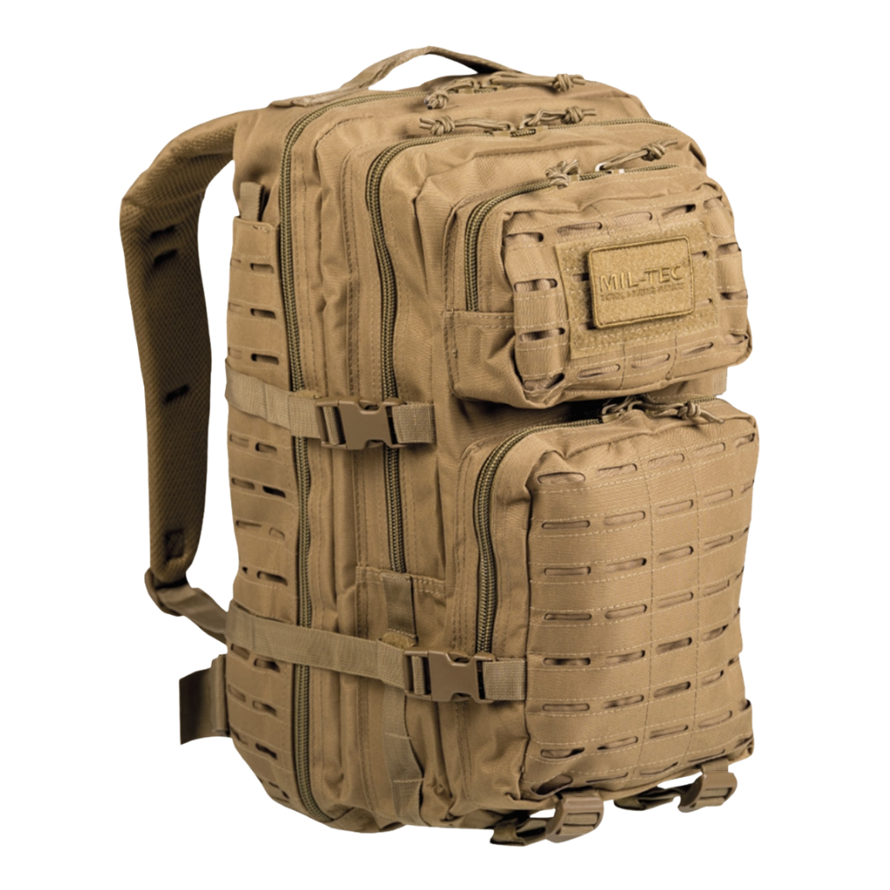 Mil Tec Assault Pack Laser Cut Coyote Rygsæk 36l Coyote  Large
