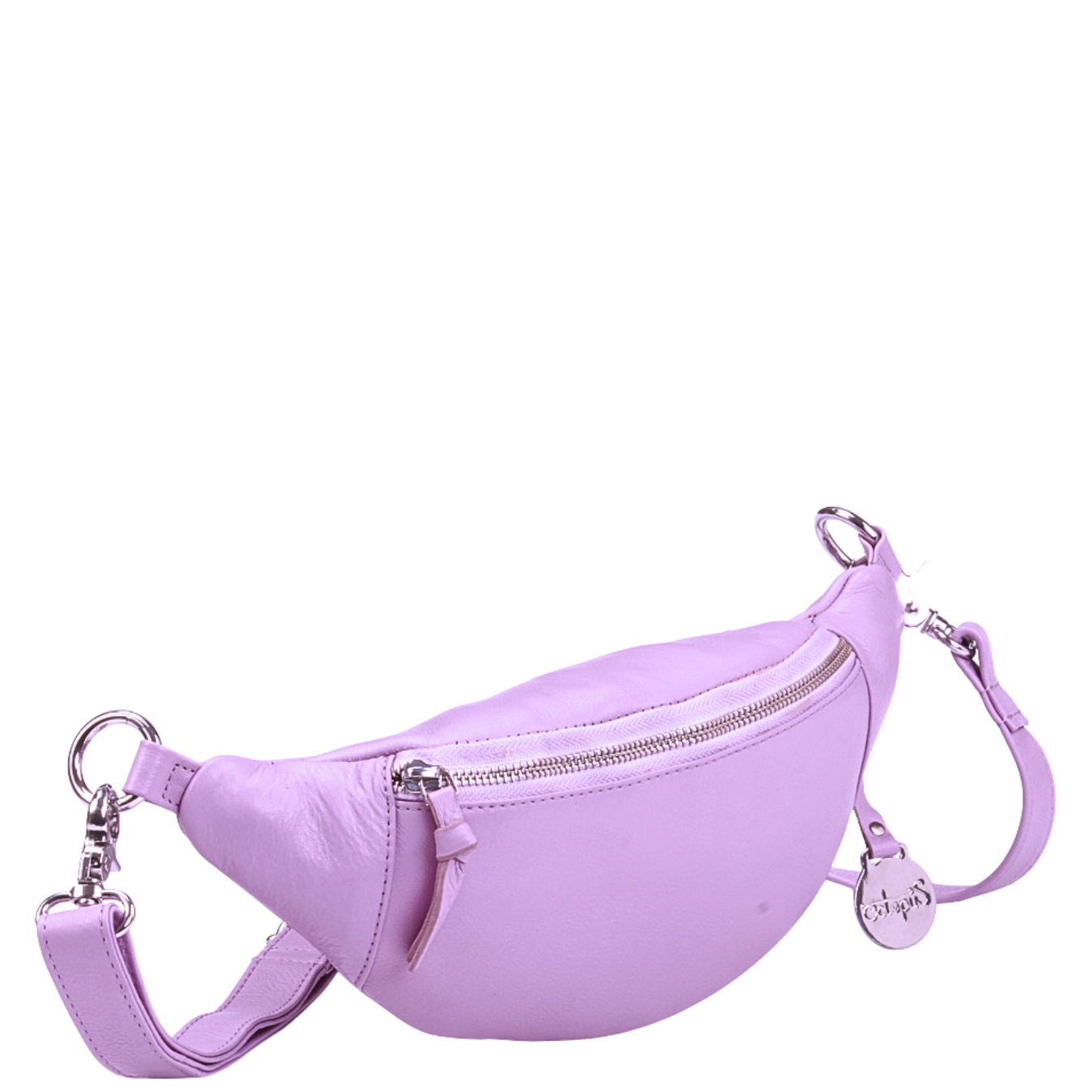 BemÆrk: Kollektionsprøve Style Nikita Smuk Pink Fed Mindre Bumbag Taske Flot Pink Læder Lynlåsrum Front Bagside Pink Female