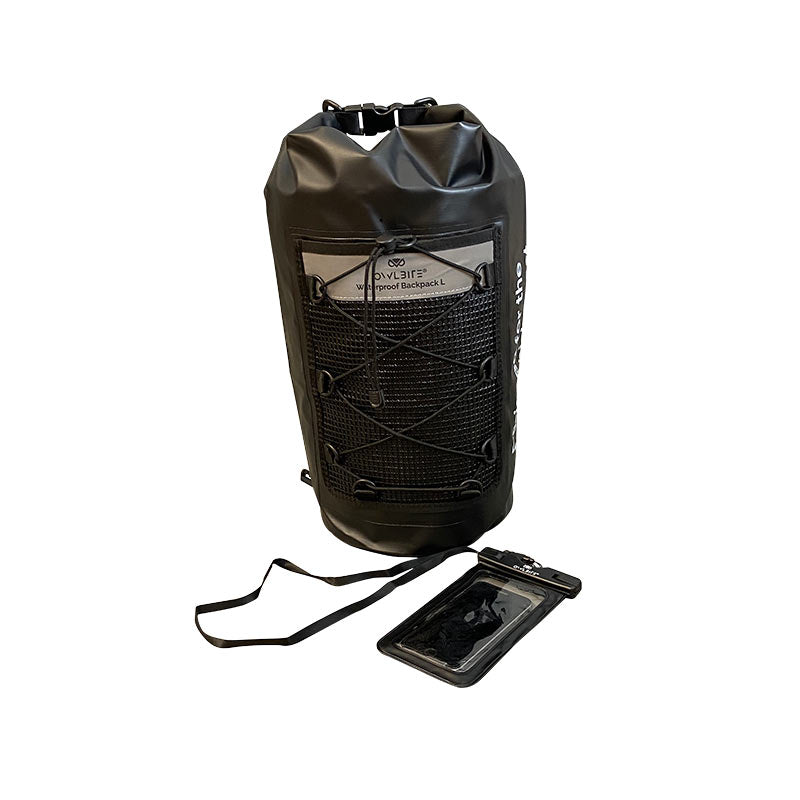 Vandtæt Taske Dry Bag Rygsækamptrade Fra Danske Owlbite 20l Liter Sort 20l Drybag Str Inkl Mobilpose Sort  Large