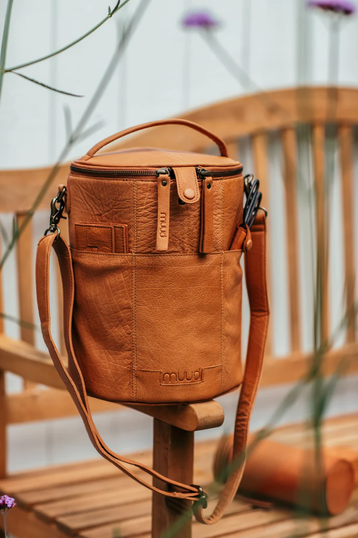 Strikketaske Strikkeopbevaring Muud Læder Taske Cognac Saturn 2530r9   Xl