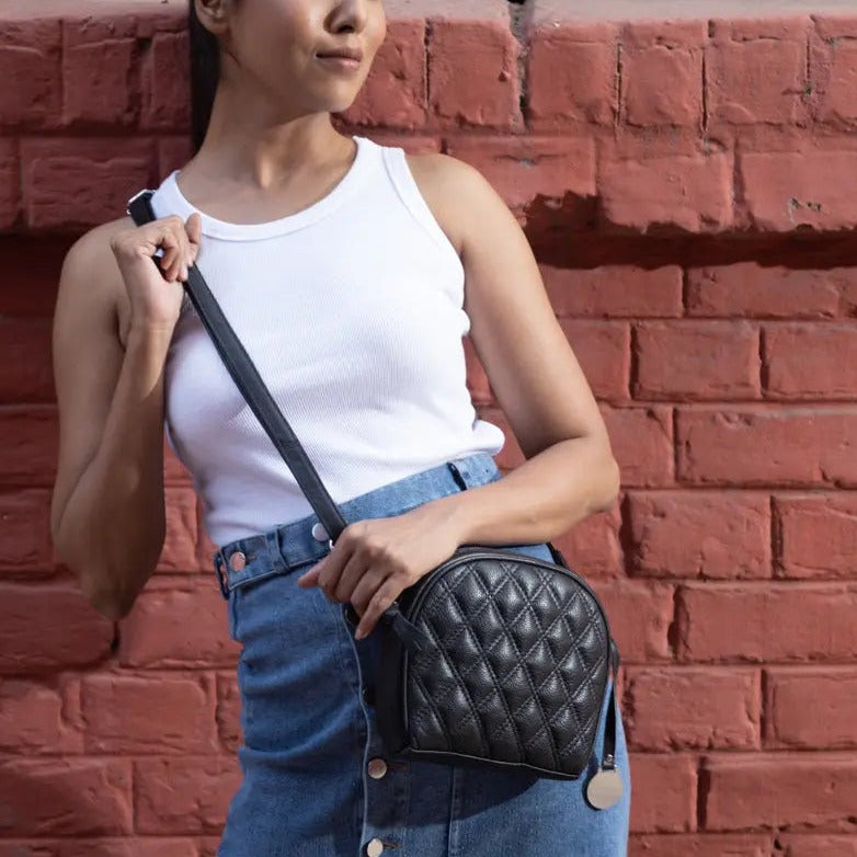 Style Narsaq Sort Kun Stk Lager Fantastisk Slingbag Taske Læder Til Skulder & Crossbody Sort Female One-size