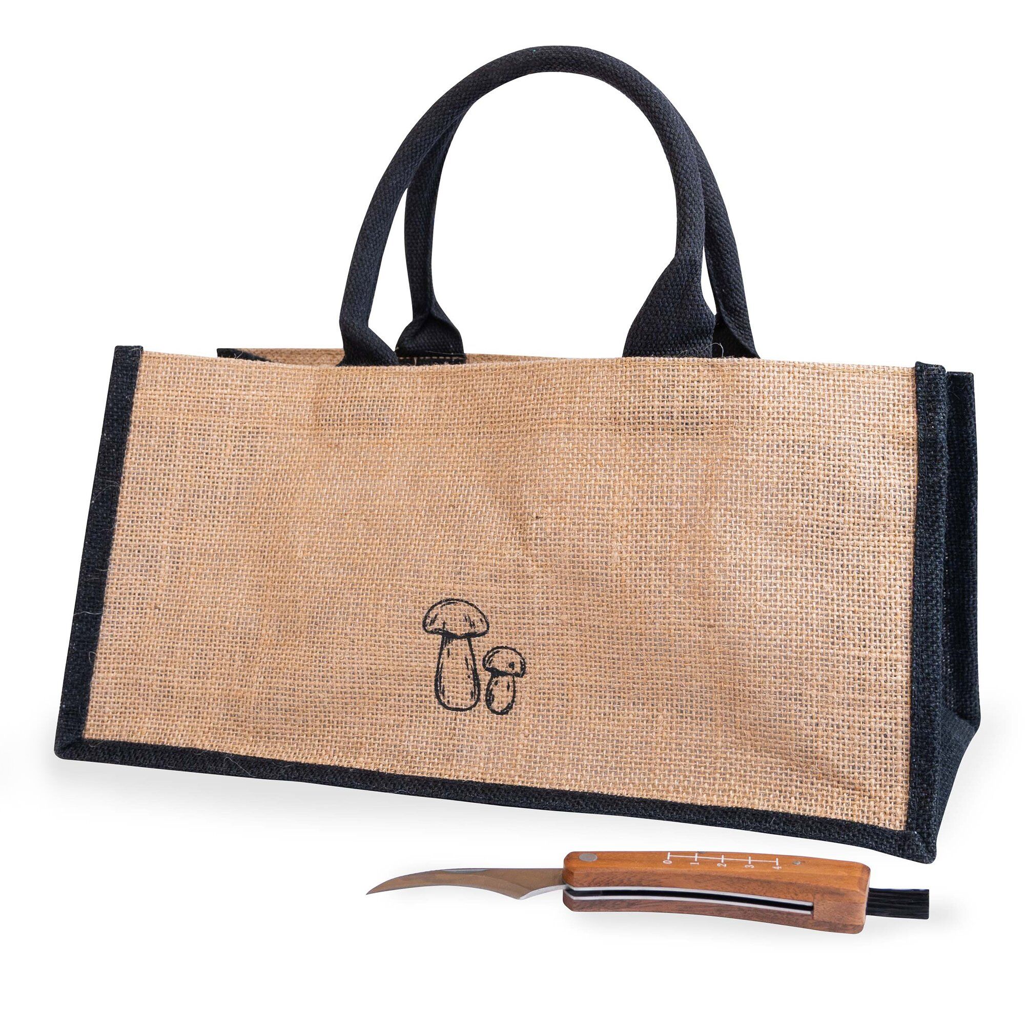 Sagaform Karl Johan Taske Med Svampekniv Beige/sort