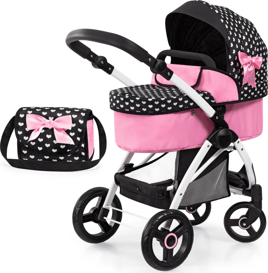 Bayer Dukkevogn Med Drejejul Taske City Max Sort Pink Sort