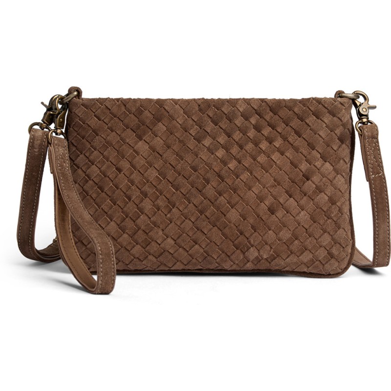 Clutch Taske  Berlin Flettet Ruskind Gråbrun Depeche