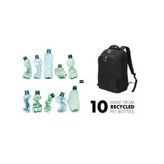 Dicota Eco Backpack Rygsæk Genbrugt Pet Sort Sort
