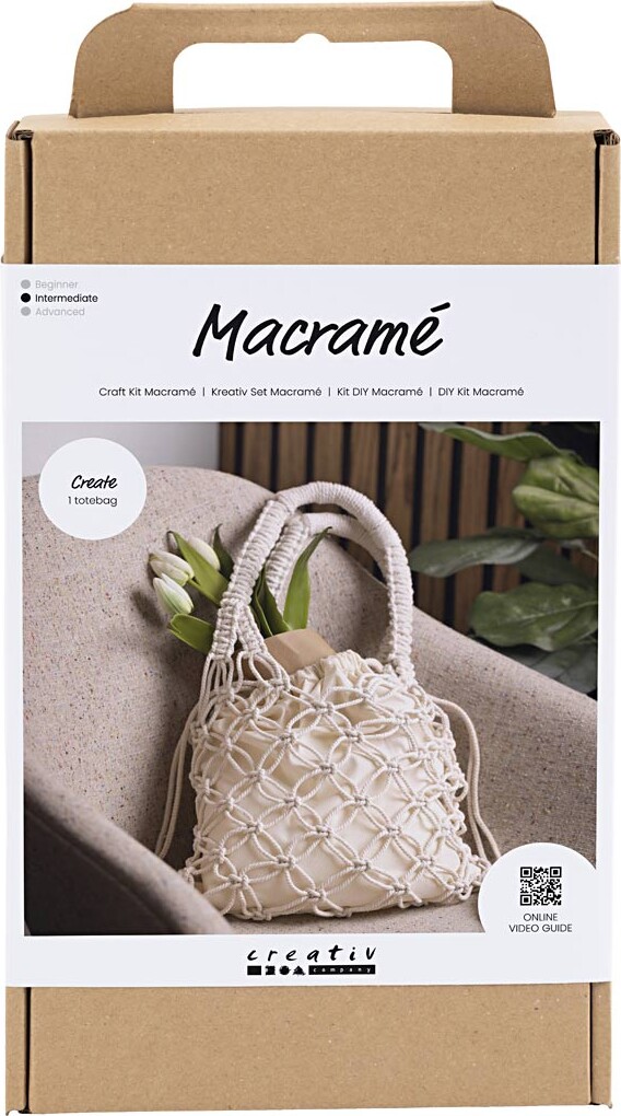 Diy Macram Kit Taske Hvid Hvid