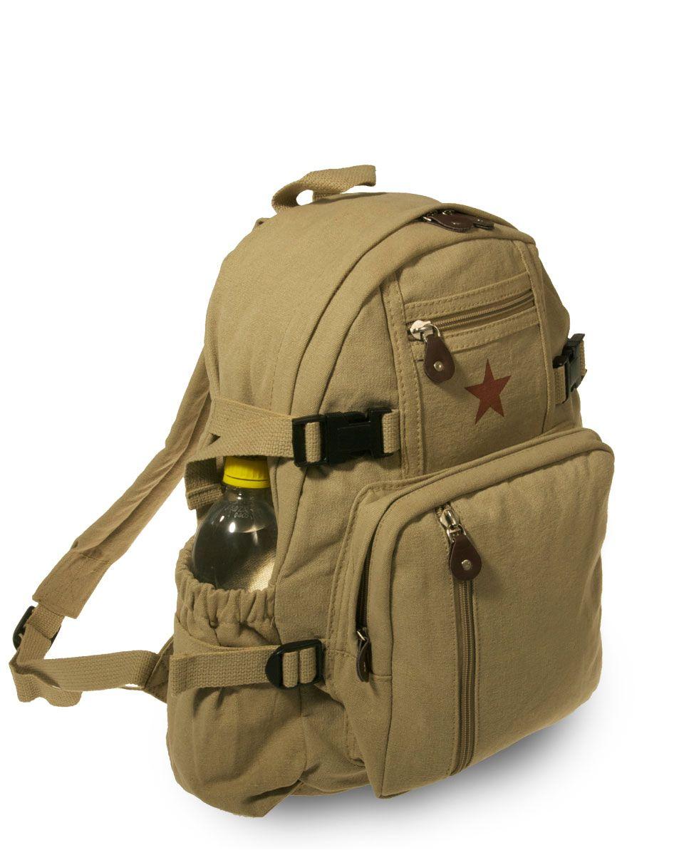 Rothco Vintage Canvas Mini Rygsæk 23l Khaki One Size Khaki Unisex One Size