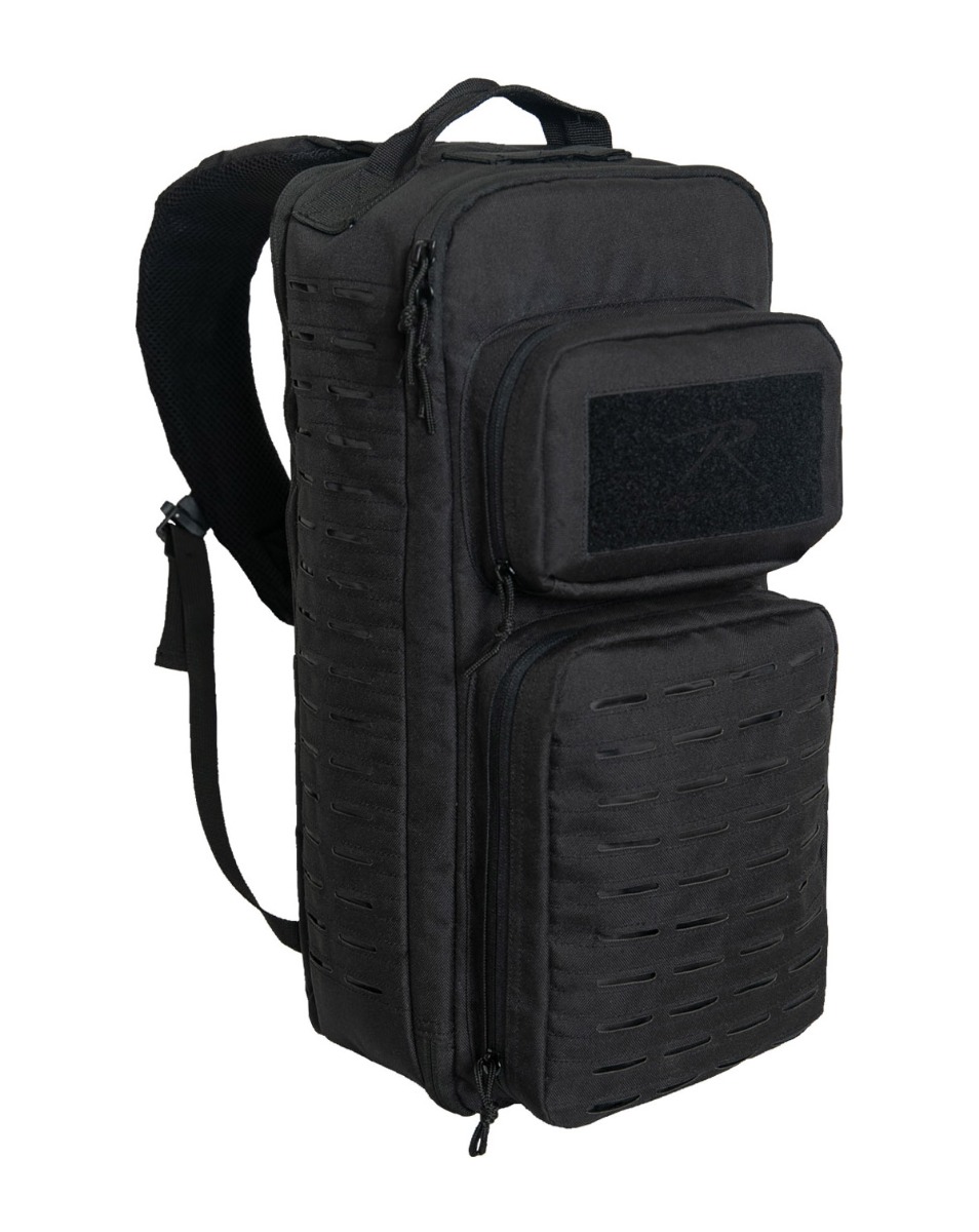 Rothco Taktisk Enkel Sling Taske Med Laserskåret Molle Sort One Size Sort Unisex One Size