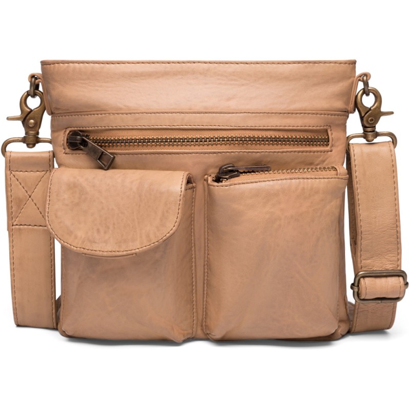 Taske  Cross Over Lammeskind Camel Farvet Depeche