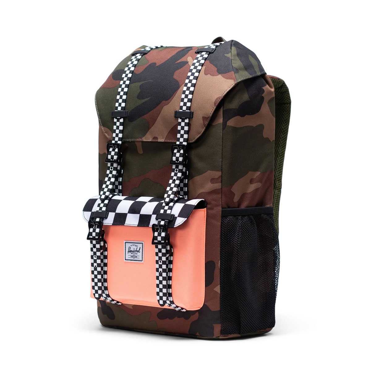 Herschel Little America Rygsæk Woodland Camo Black White Check 18l Sort Unisex One Size