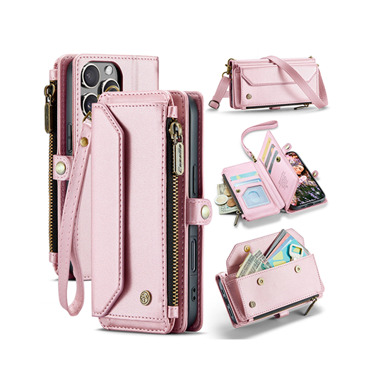 Iphone Pro Casemeamptrade Rfid Læder Taske Etui Pung Pink Pink