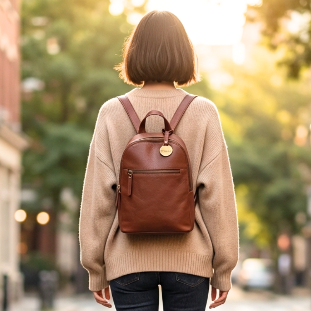 Style Palmas Smukt Brunt Læder Suveræn Klassisk Unisex Rygsæk Flot Kvalitetslæder Med Vintagefinish  Female