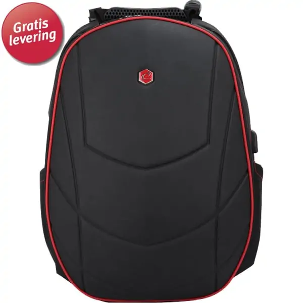 Bestlife Assailant  Gaming Backpack Sort Rød