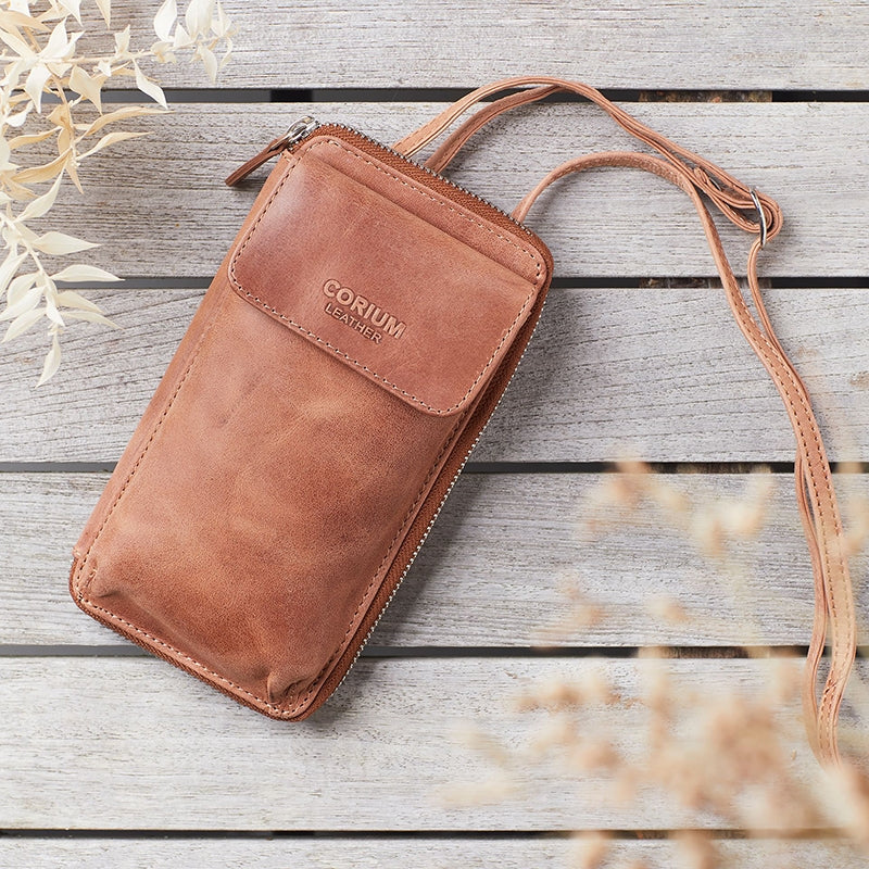Leather Corium Mobil Taske Dusty Cognac Cognac